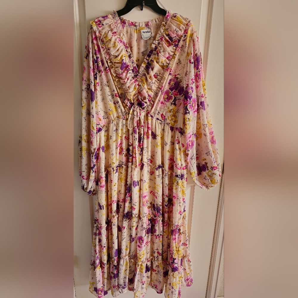 Arula Floral Ruffle Maxi Dress